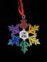 Pride Regent Square Studio Design Ornament Rainbow Snow Flake "Love Wins"