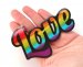 Rainbow Metallic Love Sticker