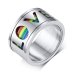 Spinner LOVE ring with Rainbow Inlay in Sliver