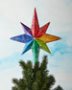 Christopher Radko Hand-Crafted European Glass Christmas Decorative Finial Tree Topper, Rainbow Stellar