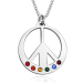 Rainbow Pride Peace Pendant Necklace