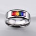 Titanium Stainless Steel Rainbow Crystal Ring