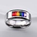 Titanium Stainless Steel Rainbow Crystal Ring