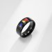 Black Stainless Steel Rainbow Crystal Ring