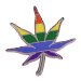 Rainbow Marijuana Leaf Lapel Pin