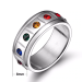 Stainless Steel Rainbow Rhinestone Wedding Ring