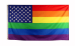 Rainbow American Flag - 3' x 5' Polyester Flag w/Metal Grommets and a Cotton Heading