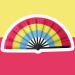 Pansexual Pride Folding Hand Fan – 25" Wide