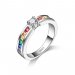 Sterling Silver Engagement Ring with Cubic Zirconia Rainbow