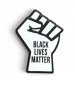 BLM Black Lives Matter Fist of Solidarity Enamel Lapel Pin in White