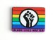 BLM Black Lives Matter "Fist of Solidarity" with Rainbow Enamel Lapel Pin in Black