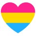 PrideOutlet Reflective Pansexual Pride 4" Inch Heart Bumper Sticker