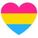 PrideOutlet Reflective Pansexual Pride 4" Inch Heart Bumper Sticker