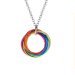 Trinity Rolling Rainbow Interlocked Pride Rings Neckless