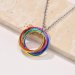 Trinity Rolling Rainbow Interlocked Pride Rings Neckless