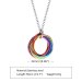 Trinity Rolling Rainbow Interlocked Pride Rings Neckless