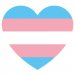 PrideOutlet Reflective Transgender Pride 4" Inch Heart Bumper Sticker